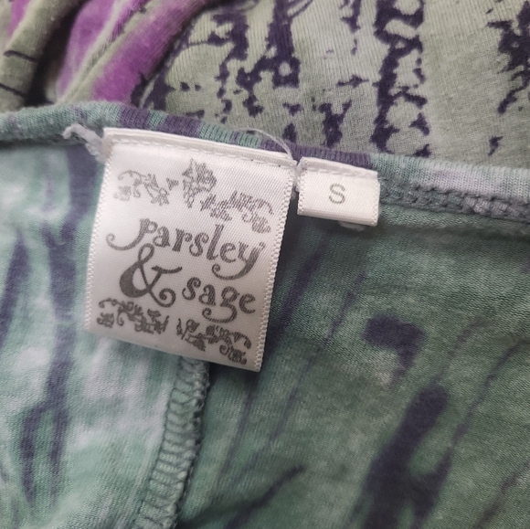 Parsley & Sage Women's Tie Dye Poppy V-Neck Blouse - Picture 3 of 3